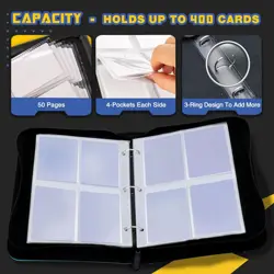 Effortless Organization with 4 Pocket Trading Card Binder - Up to 400 Capacity - Image 5
