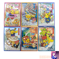 Set of 6 Pikachu Festival Pretend Card Game Sleeve Deck Shield Pokemon Japanese - Image 1
