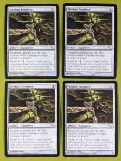 Viridian Longbow x4 Mirrodin 4x Playset Magic the Gathering MTG - Image 1