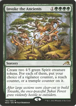 MTG Invoke the Ancients (193) *Non-Foil* Base Rare Kamigawa: Neon Dynasty MT/NM - Image 1