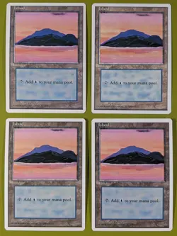Island (C) x4 Fourth Edition 4th 4x Magic the Gathering MTG White Border - Image 1