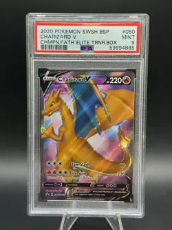 2020 Pokemon SWSH BSP Charizard V #050 Champions Path Elite Trainer Promo PSA 9 - Image 1