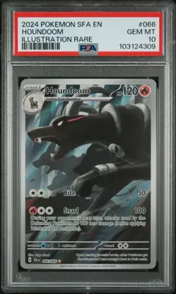 2024 Pokemon Sfa EN-Shrouded Fable Houndoom Illustration Rare #66 PSA 10 Gem - Image 2