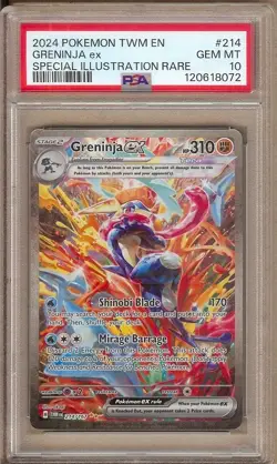2024 POKEMON GRENINJA EX TWILIGHT SPECIAL ILLUSTRATION #214 PSA 10!! - Image 1