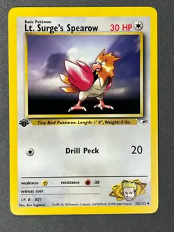 Lt. Surge's Spearow 52/132 1st Edition Gym Heroes Uncommon 2000 Pokemon TCG WOTC - Image 1