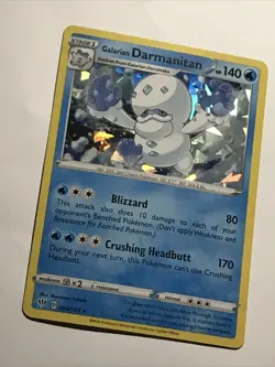 Galarian Darmanitan 044/189 Cracked Ice Shatterfoil Darkness Ablaze Pokemon - Image 3