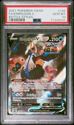 EMPOLEON V ALT ART 2021 POKEMON SWSH BATTLE STYLES #146 PSA 10 GEM MINT - Image 1