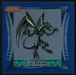 2002 YuGiOh Red-eyes B. Dragon Topps Sticker Collection Silver Foil #4 MINT! - Image 1