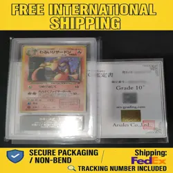 Pokemon Card Dark Charizard 1997 Team Rocket Japanese ARS 10+ Holo Rare Vintage - Image 1