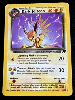 Dark Jolteon 38/82 MP Team Rocket Pokemon Card Moderate Play - Image 1