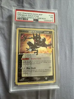 2021 POKEMON SWSH BLACK STAR PROMO #144 GRENINJA-GOLD STAR PSA 7 - Image 1