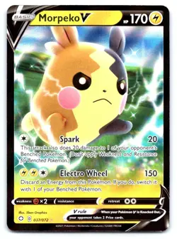 Morpeko V Pokemon Holo Ultra Rare SWSH01: Sword & Shield Base Set 079/202 - Image 1