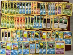 Pokemon 1st Edition Fossil Cards 75 Card Lot Mostly LP Lightly Played - Image 1