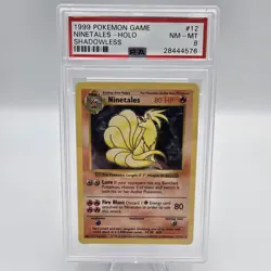 PSA 8 Ninetales Holo 12/102 Shadowless Base Set 1999 Pokemon Card - Image 1
