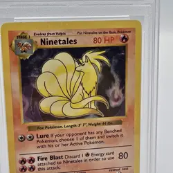 PSA 8 Ninetales Holo 12/102 Shadowless Base Set 1999 Pokemon Card - Image 2