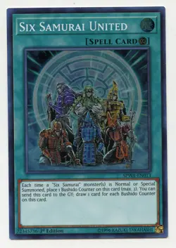 Yu-gi-oh Yugioh SPWA-EN013 1st Edition Six Samurai United Holo Foil Played - Image 1