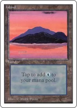 1x Island (Pink) Heavy Play, English 2nd Edition Unlimited MTG Magic - Image 1