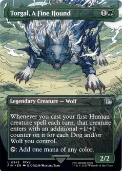 Torgal, A Fine Hound (Borderless) Final Fantasy - Magic MTG NM - Image 1