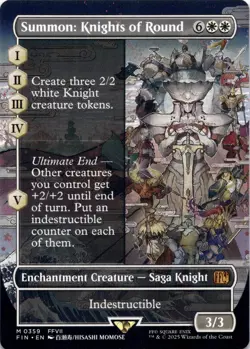 Summon: Knights of Round (Borderless) Final Fantasy - Magic MTG NM - Image 1