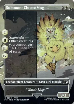 Summon: Choco/Mog (Borderless Foil) Final Fantasy - Magic MTG NM - Image 1