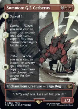 Summon: G.F. Cerberus (Borderless Foil) Final Fantasy - Magic MTG NM - Image 1
