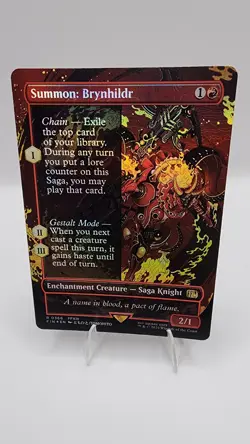 MTG Magic The Gathering FIN Final Fantasy Borderless Foil #366 Summon Brynhildr - Image 1