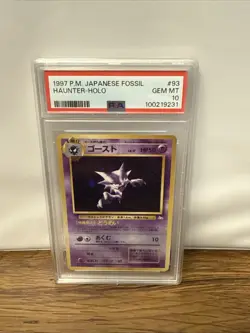 PSA 10 Haunter Holo Fossil #093 Old Back Pokemon Card Japanese 1997 - Image 1