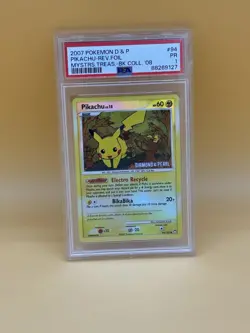 2007 POKEMON DIAMOND & PEARL MYSTERIOUS TREASURES #94 PIKACHU FOIL PSA - Image 2