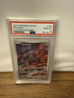 Pokemon Groudon Illustration Rare PSA 10, #199/182, Paradox Rift, English - Image 1