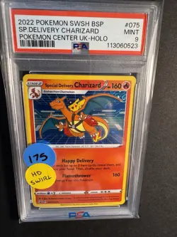 2022 Pokemon Center UK 075 Special Delivery Charizard PSA 9 HD Wingtip Swirl 💫 - Image 1
