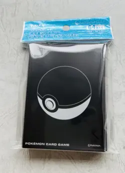 ⭐ Matte Black Poke Ball Card Sleeves Pokemon Center Japan Original Exclusive - Image 1