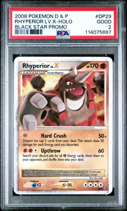 PSA 2 Rhyperior Lv X DP29 Black Star Promo D&P 2008 Pokemon Card - Image 1