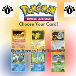 Pokemon TCG Gym Heroes 1st Edition Vintage WotC: Choose Your Card! English NM - Image 1