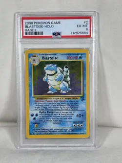 2000 Pokemon Card Blastoise Holo Base Set 2 2/130 PSA 6 EX-MT - Image 1