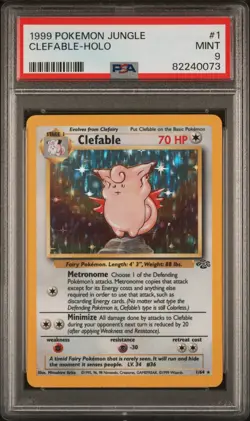 PSA 9 Clefable Holo 1/54 Jungle 1999 Pokemon Card - Image 1
