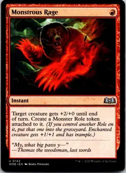 Magic the Gathering HP Monstrous Rage Wilds of Eldraine MTG Free Shipping! - Image 1