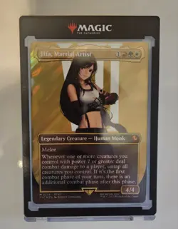 Tifa, Martial Artist Borderless (Surge Foil) Commander: Final Fantasy Magic MTG - Image 1