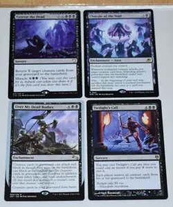 MTG 4x Black Rare Sorcery Entreat the Dead, Chorale of the Void, Twilight's Call - Image 1
