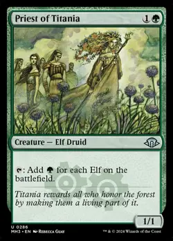 1x Priest of Titania - Foil NM-Mint, English Modern Horizons 3 MTG Magic - Image 1