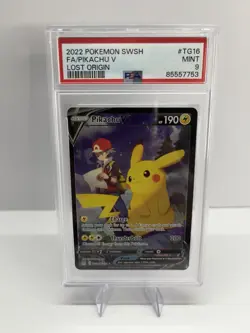 PSA 9 Pikachu V #TG16 2022 Pokemon Sword & Shield Lost Origin - Image 1