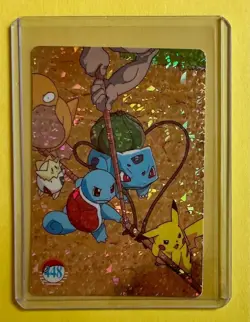 PIKACHU BULBASAUR SQUIRTLE TOGAPI Pokemon Vending Machine Holo prism sticker - Image 1
