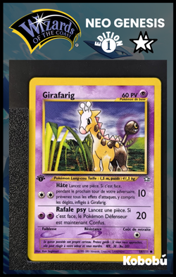 Carte Pokemon Girafarig 58/111 Edition 1 Ed 1 Neo Genesis Wizards FR 3 - Image 1