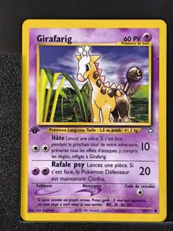 Carte Pokemon Girafarig 58/111 Edition 1 Ed 1 Neo Genesis Wizards FR 3 - Image 2