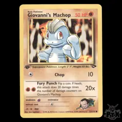Giovanni's Machop 1st Edition #72/132 Gym Challenge NM/Near Mint Pokemon 2000 - Image 1