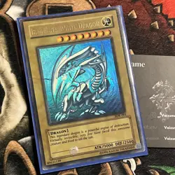Faded Blue-Eyes White Dragon SDK-001 Ultra Rare MP Holo Bleed Error YUGIOH - Image 2