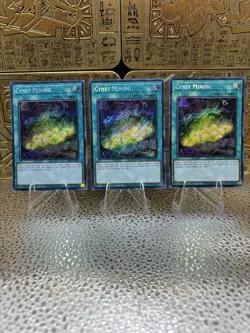 Yugioh 3x Cynet Mining RA03-EN067 Secret Rare 1st Edition Near Mint - Image 1