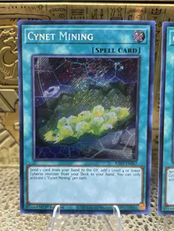 Yugioh 3x Cynet Mining RA03-EN067 Secret Rare 1st Edition Near Mint - Image 2