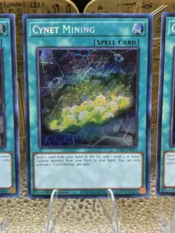 Yugioh 3x Cynet Mining RA03-EN067 Secret Rare 1st Edition Near Mint - Image 3