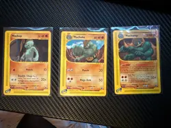 Machop 117/165 Machoke 85/165 and Machamp 51/165 Pokemon Expedition e-Reader Set - Image 1