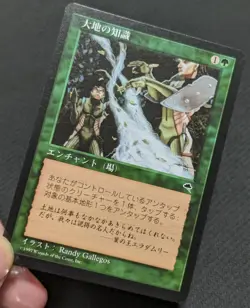 Magic the Gathering Japan Edition Earth Knowledge Earthcraft Card Used - Image 3